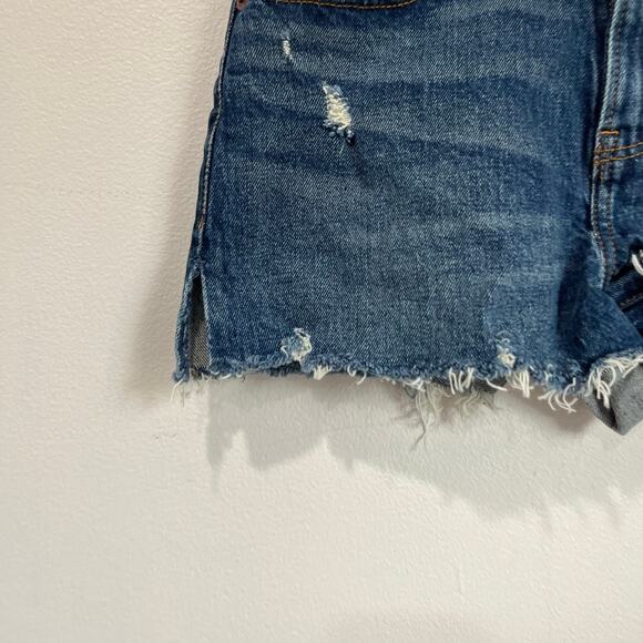 Abercrombie Mom Short Mid Rise Curve Love Size 24 Distressed Denim Shorts - Picture 3 of 8
